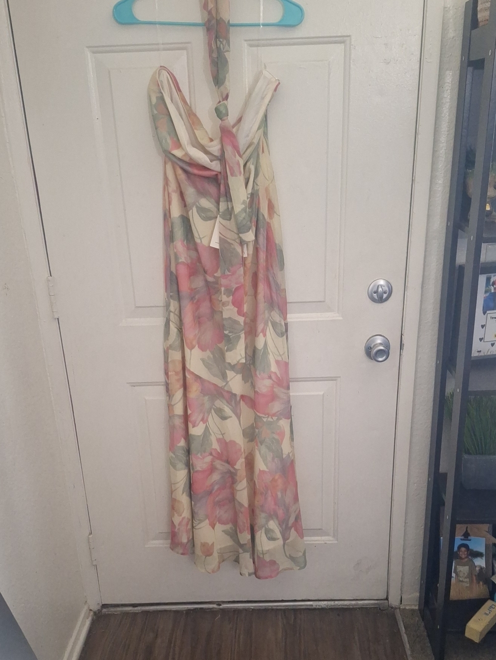 Floral Tube  Maxi Dress in Cream and Pink